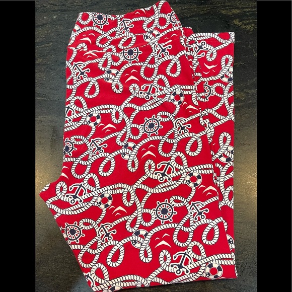 LulaRoe Anchors Away Print Leggings  ~ Tall & Curvy - Picture 2 of 3